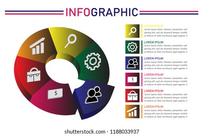 Colorful 3D statistical pie chart on white background for business reports and presentation. Vector EPS 10