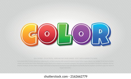 Colorful 3d style text effect template