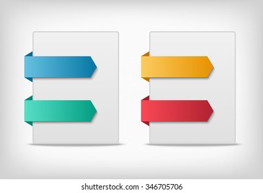 Colorful 3d tabs background. Labels or stickers indications on the edge of a page.