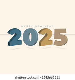 Colorido texto 3D 2025 Elemento Diseño Feliz Año Nuevo