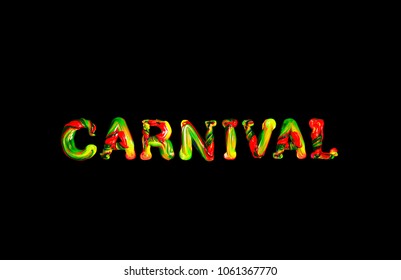 Colorful 3d text carnival