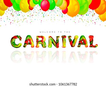 Colorful 3d text carnival.