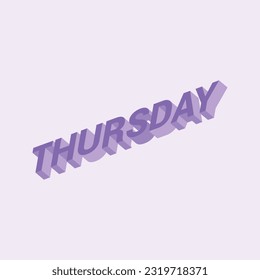 Colorful 3d Thursday concept vector illustration