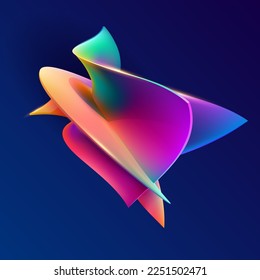 Colorful 3D twisted wavy shapes. Abstract geometric elements for poster, flyer, banner and cover designs.