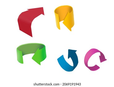 Colorful 3d vector arrow set