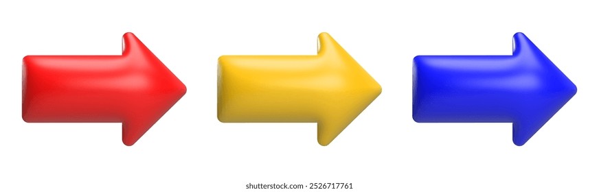 colorful 3d vector arrows isolated