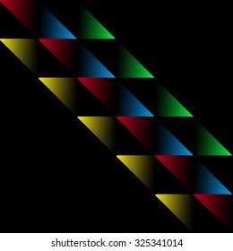 Colorful 3d vector halftone abstract dark background
