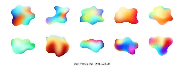 colorful 3d vector liquid blob shapes collection