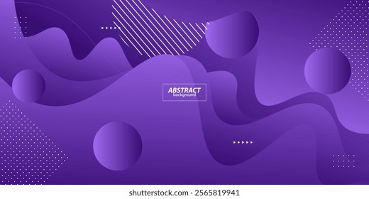 Colorful 3D wave shapes on dark background. Simple purple gradient texture background design. Vector Eps 10
