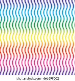 Farbige 3D Wavy Linien nahtloser Hintergrund. Mehrfarbiges, nahtloses Vektormuster für Ihr Design.