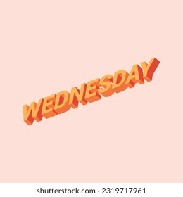 Colorful 3d Wednesday concept vector illustration
