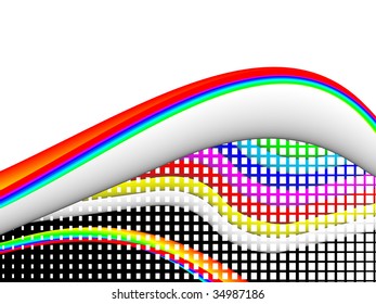 colorful 3ds lines, vector background with copy-space