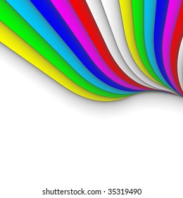 colorful 3ds lines, vector background with copy-space