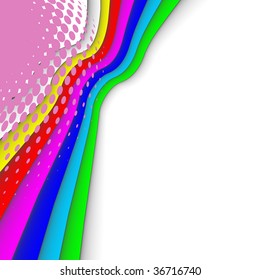 colorful 3ds lines, vector background with copy-space