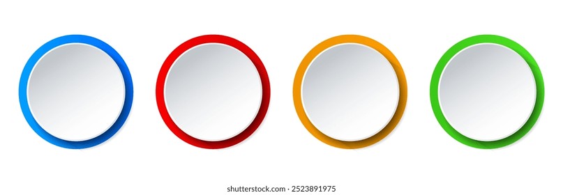 Colorful 3s push button set on isolated white background