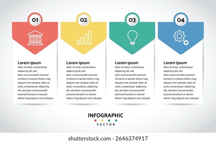 Colorful 4 Step Infographic Banner for Business Presentation