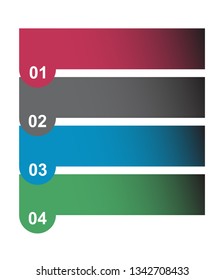 Colorful 4 step infographic diagram. Vector illustration on white background .