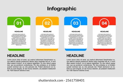 colorful 4 step infographic template for business, presentations and banners.