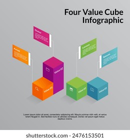 Colorful 4 Value Cube Infographic