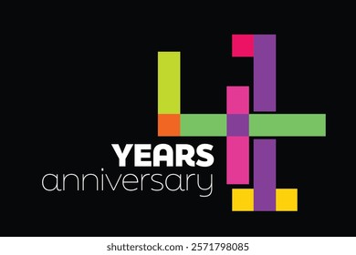 Colorful 41st-anniversary logo. 41 years old logotype. simple congrats. isolated abstract graphic web design template. creative digits.modern congratulation concept. colorful number 41