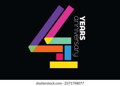 Colorful 44th anniversary logo. 44 years old logotype. simple congrats. isolated abstract graphic web design template. creative digits.modern congratulation concept. colorful 44 numbers