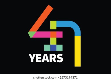 Colorful 47th anniversary numbers.47 years old logotype. simple congrats. isolated abstract graphic web design template. creative digits.modern congratulation concept. colorful 47 number logo