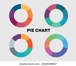 Colorful 4-set pie chart percentage graph design, Infographic Vector 3d Pie Chart, Colorful circle percentage diagrams for infographic. 