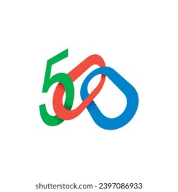 colorful 500 concept. interlocking 500 concept