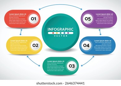 Colorful 5-Step Business Infographic Template Design