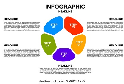 colorful 5-step infographic design for presentation.