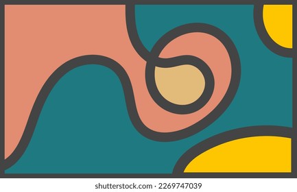 Colorful 70's Abstract Fluid and Geometric Background With Memphis Style For Your Sale Banner Marketing. Vector Eps 10