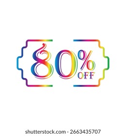 Colorido 80% Fora Design de suporte de desconto