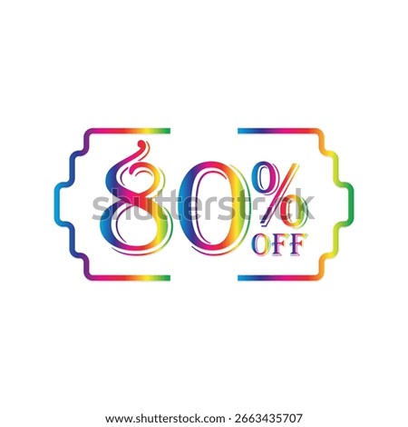 Colorful 80% Off Discount Bracket Design