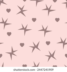 Colorful 90s seamless pattern. Squiggle kid background, doodle minimalistic wallpaper with basic forms and lines. Vector scribble backdrop