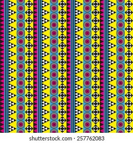 Colorful 90s tribal geometric pattern