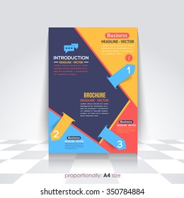 Colorful A4 Flyer and Brochure, Catalog Cover, Corporate Leaflet and Background Design