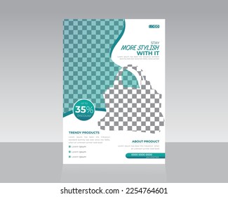 Colorful A4 size Business Fashion Flyer, Brochure design, Cover modern layout, Annual report, Proposal, Poster Template for Shop, Store, Online Sale