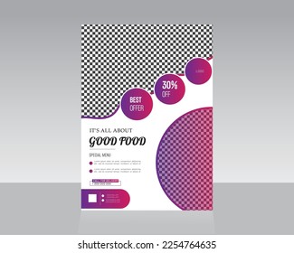 Colorful A4 Size Food Business Flyer, Brochure Design, Cover Modern Layout, Annual Report, Proposal, Poster Template for Multipurpose