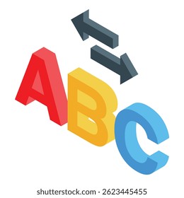 Colorful abc cubes illustrating language learning and exchange