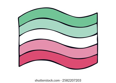 Colorful Abrosexual pride flag Happy pride day LGBTQ community Pride Month Vector hand drawn doodle for posters, stickers, logo, cards