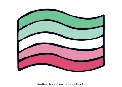 Colorful Abrosexual pride flag Happy pride day LGBTQ community Pride Month Vector hand drawn doodle for posters, stickers, logo, cards