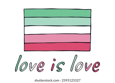 Colorful Abrosexual pride flag Happy pride day LGBTQ community Pride Month Vector hand drawn doodle for posters, stickers, logo, cards