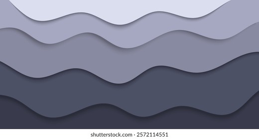 Colorful abstrack waves paper cut  background, paper cut waves with shadow, 3d vector papercut empty banners or frames with wavy layers for environment.