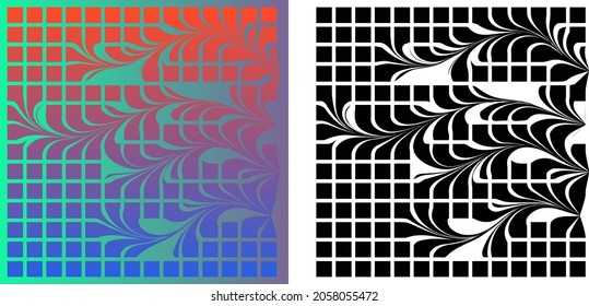 Colorful abstract patterns with squares