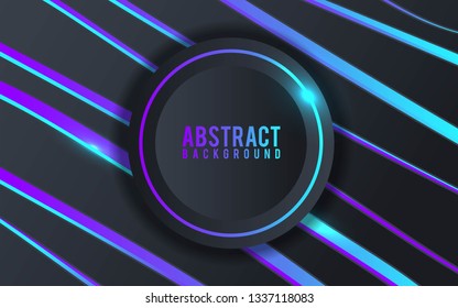 colorful Abstract 3d background with black paper layers. Graphic design element. Elegant decoration - Vector