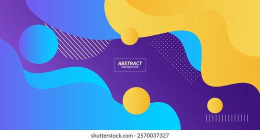 Colorful abstract 3D background with blue and yellow wave design for banner cover, book flyer and other element graphic design. Simple pattern design. Vector Eps10