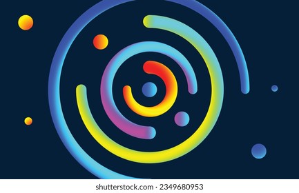 Colorful abstract 3d liquid Background fluid With Blend Tool light ball futuristic