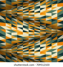 Colorful Abstract 3D Round Surface - Triangles Mosaic Background Design