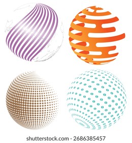 Colorido Abstractas 3D Esfera Diseño Conjunto Moderno Geométrico Globo Formas Colección