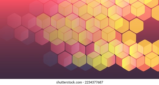 Colorful Abstract 3D Translucent Overlapped Cubes Pattern, Modern Style Hexagonal Layers Texture - Editable Abstract Background Design, Creative Vector Template for Web 